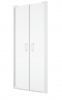 Ronal Sanswiss drzwi wahadłowe dwuczęściowe z profilem przyściennym 60-140x0-200 cm, szkło przezroczyste, profile WHITE LINE biały mat CA2CSM10907